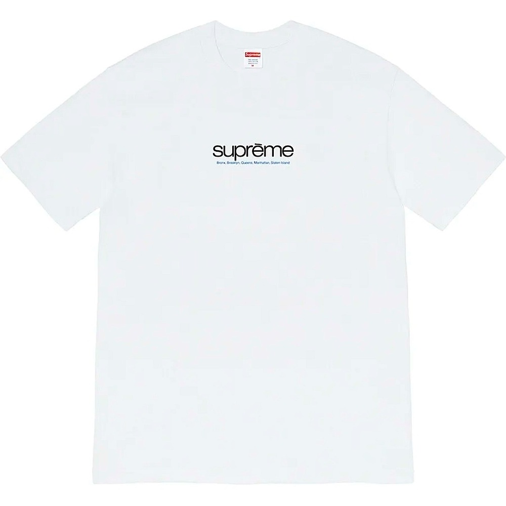 ⭐️ Supreme “Five Boroughs” Tee Shirt, White Graphic Sz L, 100% Authentic NEW NIP